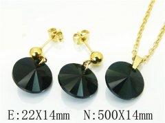 HY Wholesale Jewelry 316L Stainless Steel Earrings Necklace Jewelry Set-HY85S0384ME