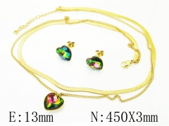 HY Wholesale Jewelry 316L Stainless Steel Earrings Necklace Jewelry Set-HY85S0393HWW