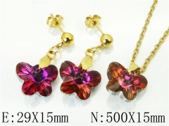 HY Wholesale Jewelry 316L Stainless Steel Earrings Necklace Jewelry Set-HY85S0371NX