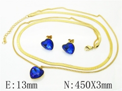 HY Wholesale Jewelry 316L Stainless Steel Earrings Necklace Jewelry Set-HY85S0390HVV