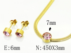 HY Wholesale Jewelry 316L Stainless Steel Earrings Necklace Jewelry Set-HY87S0575KE