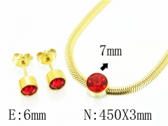 HY Wholesale Jewelry 316L Stainless Steel Earrings Necklace Jewelry Set-HY87S0578KF