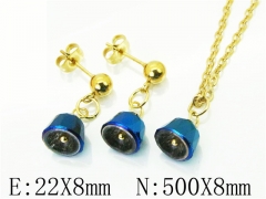 HY Wholesale Jewelry 316L Stainless Steel Earrings Necklace Jewelry Set-HY85S0389NW