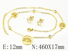 HY Wholesale Jewelry 316L Stainless Steel Earrings Necklace Jewelry Set-HY87S0571OA