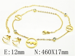 HY Wholesale Jewelry 316L Stainless Steel Earrings Necklace Jewelry Set-HY87S0569OQ