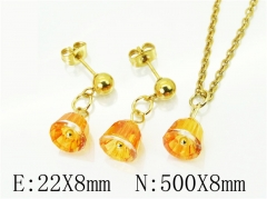 HY Wholesale Jewelry 316L Stainless Steel Earrings Necklace Jewelry Set-HY85S0387NC