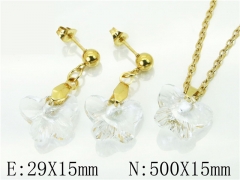 HY Wholesale Jewelry 316L Stainless Steel Earrings Necklace Jewelry Set-HY85S0368NQ