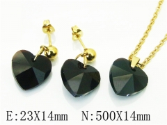 HY Wholesale Jewelry 316L Stainless Steel Earrings Necklace Jewelry Set-HY85S0379NS