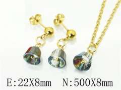 HY Wholesale Jewelry 316L Stainless Steel Earrings Necklace Jewelry Set-HY85S0388NF