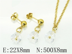 HY Wholesale Jewelry 316L Stainless Steel Earrings Necklace Jewelry Set-HY85S0385NY