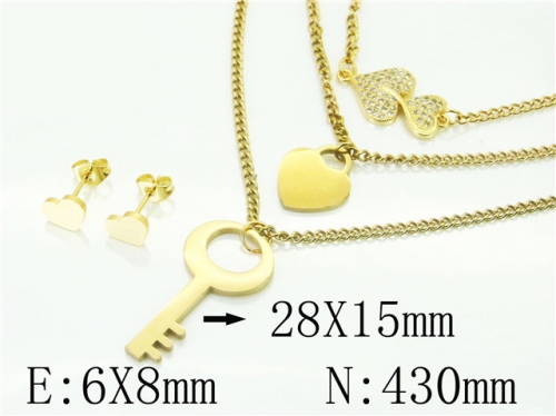 HY Wholesale Jewelry 316L Stainless Steel Earrings Necklace Jewelry Set-HY12S1285HJW