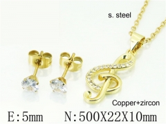 HY Wholesale Jewelry 316L Stainless Steel Earrings Necklace Jewelry Set-HY54S0572NL