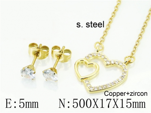 HY Wholesale Jewelry 316L Stainless Steel Earrings Necklace Jewelry Set-HY54S0591OZ