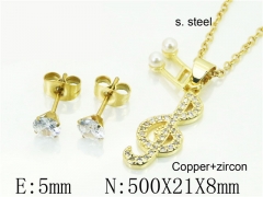 HY Wholesale Jewelry 316L Stainless Steel Earrings Necklace Jewelry Set-HY54S0569OZ