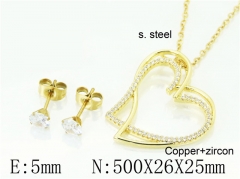 HY Wholesale Jewelry 316L Stainless Steel Earrings Necklace Jewelry Set-HY54S0555OQ