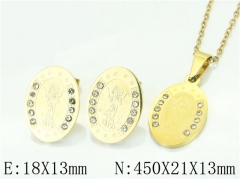 HY Wholesale Jewelry 316L Stainless Steel Earrings Necklace Jewelry Set-HY12S1273PLQ