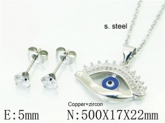 HY Wholesale Jewelry 316L Stainless Steel Earrings Necklace Jewelry Set-HY54S0599NW