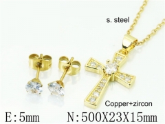 HY Wholesale Jewelry 316L Stainless Steel Earrings Necklace Jewelry Set-HY54S0566OC