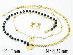 HY Wholesale Jewelry 316L Stainless Steel Earrings Necklace Jewelry Set-HY24S0042HZL