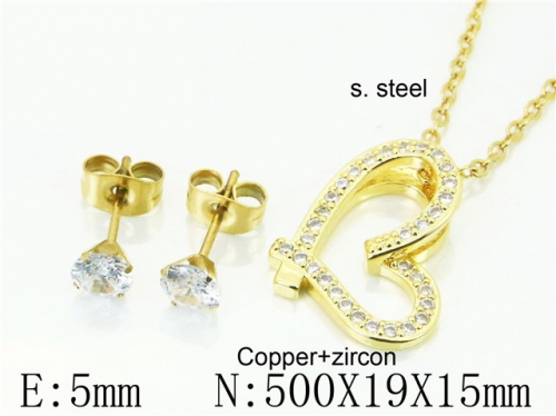 HY Wholesale Jewelry 316L Stainless Steel Earrings Necklace Jewelry Set-HY54S0560OV