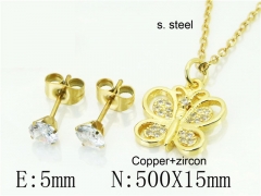 HY Wholesale Jewelry 316L Stainless Steel Earrings Necklace Jewelry Set-HY54S0574NLD