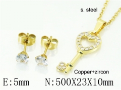 HY Wholesale Jewelry 316L Stainless Steel Earrings Necklace Jewelry Set-HY54S0565NL