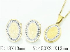 HY Wholesale Jewelry 316L Stainless Steel Earrings Necklace Jewelry Set-HY12S1272PLE