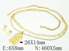 HY Wholesale Jewelry 316L Stainless Steel Earrings Necklace Jewelry Set-HY12S1284HJD
