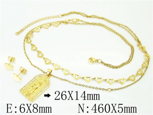 HY Wholesale Jewelry 316L Stainless Steel Earrings Necklace Jewelry Set-HY12S1284HJD