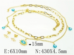 HY Wholesale Jewelry 316L Stainless Steel Earrings Necklace Jewelry Set-HY24S0050HID