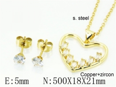 HY Wholesale Jewelry 316L Stainless Steel Earrings Necklace Jewelry Set-HY54S0559OT