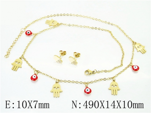 HY Wholesale Jewelry 316L Stainless Steel Earrings Necklace Jewelry Set-HY24S0039HZL