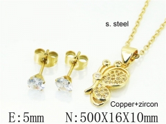 HY Wholesale Jewelry 316L Stainless Steel Earrings Necklace Jewelry Set-HY54S0573NLR