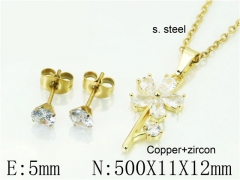 HY Wholesale Jewelry 316L Stainless Steel Earrings Necklace Jewelry Set-HY54S0580OW