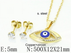 HY Wholesale Jewelry 316L Stainless Steel Earrings Necklace Jewelry Set-HY54S0583OS