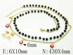 HY Wholesale Jewelry 316L Stainless Steel Earrings Necklace Jewelry Set-HY24S0071HWL