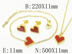 HY Wholesale Jewelry 316L Stainless Steel Earrings Necklace Jewelry Set-HY59S2392HIB