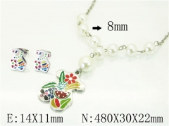 HY Wholesale Jewelry 316L Stainless Steel Earrings Necklace Jewelry Set-HY21S0377HPS