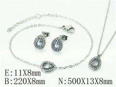 HY Wholesale Jewelry 316L Stainless Steel Earrings Necklace Jewelry Set-HY59S2354HKE
