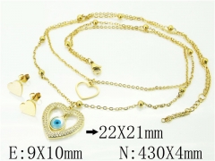 HY Wholesale Jewelry 316L Stainless Steel Earrings Necklace Jewelry Set-HY24S0066HMR