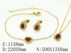 HY Wholesale Jewelry 316L Stainless Steel Earrings Necklace Jewelry Set-HY59S2360HLR