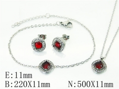 HY Wholesale Jewelry 316L Stainless Steel Earrings Necklace Jewelry Set-HY59S2340HKC