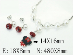 HY Wholesale Jewelry 316L Stainless Steel Earrings Necklace Jewelry Set-HY21S0380HME