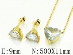 HY Wholesale Jewelry 316L Stainless Steel Earrings Necklace Jewelry Set-HY59S2382PA
