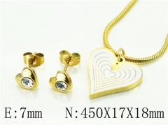 HY Wholesale Jewelry 316L Stainless Steel Earrings Necklace Jewelry Set-HY66S0010HIR
