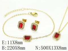 HY Wholesale Jewelry 316L Stainless Steel Earrings Necklace Jewelry Set-HY59S2352HLA