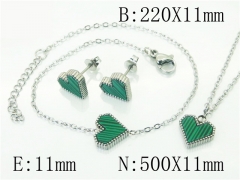 HY Wholesale Jewelry 316L Stainless Steel Earrings Necklace Jewelry Set-HY59S2389HHS