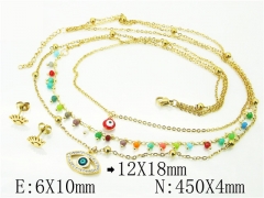 HY Wholesale Jewelry 316L Stainless Steel Earrings Necklace Jewelry Set-HY24S0062HLF