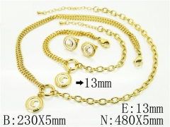 HY Wholesale Jewelry 316L Stainless Steel Earrings Necklace Jewelry Set-HY59S2376HOW