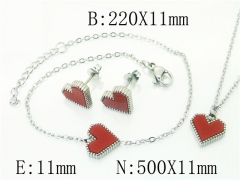HY Wholesale Jewelry 316L Stainless Steel Earrings Necklace Jewelry Set-HY59S2388HHE